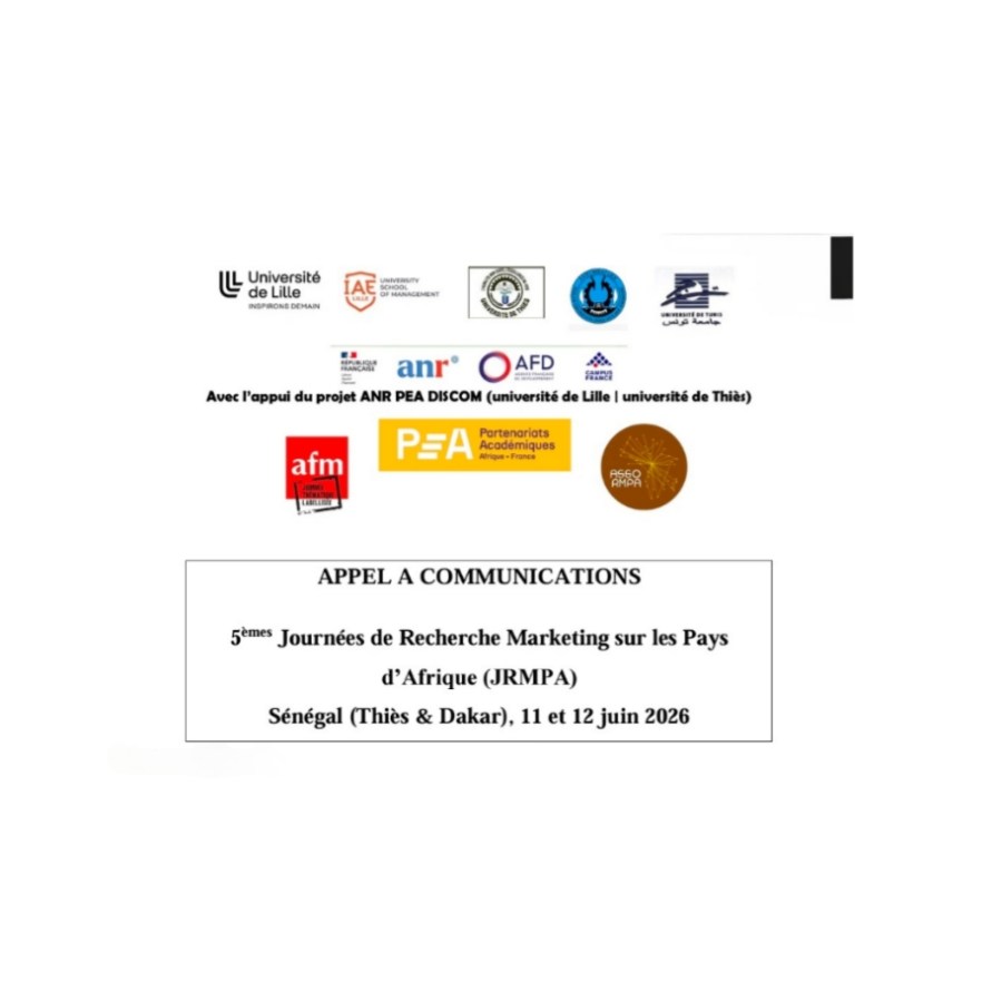 Appel à Communications – 5ᵉ Journées de Recherche Marketing sur les Pays d’Afrique (JRMPA&nbsp;2026)